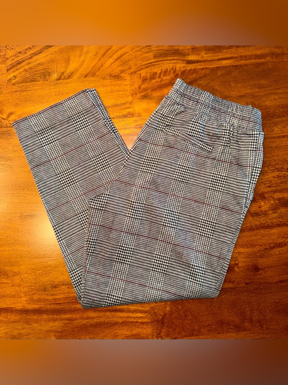 A New Day High-Rise Pintuck Plaid Jogger Pants Size M